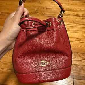 Coach Cherry Red Leather Shoulder Bag